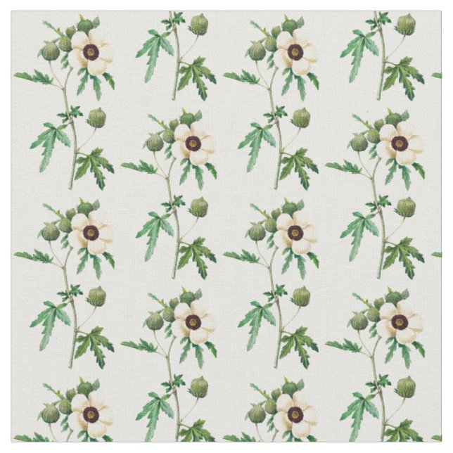 Vintage Botaniskt blomma Mönster Tyg (Närbild)
