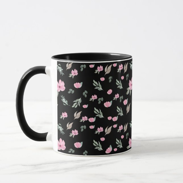 Vintage Botaniskt blomma Mugg (Vänster)