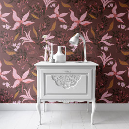 Vintage Botaniskt Blommigt Tapet Peel & Stick