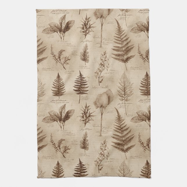 Vintage Botaniskt Blommönster (7) Kökshandduk (Vertikal)