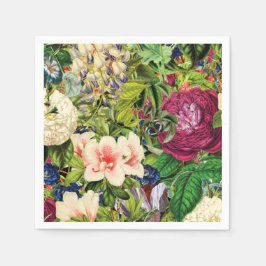 Vintage Botaniskt Blommönster Pappersservett