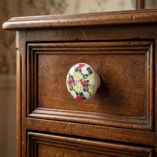 Vintage botaniskt blommotiv knopp (Skapare uppladdad)