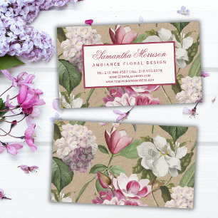 Vintage Botaniskt blomskotskopen Elegance Visitkort