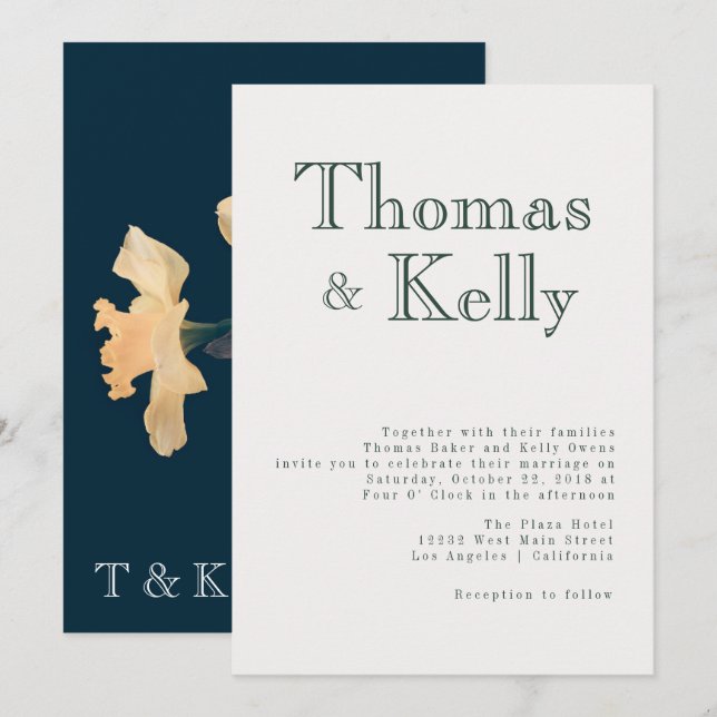 Vintage Botaniskt Bröllop Suite Inbjudningar (Fram/baksida)