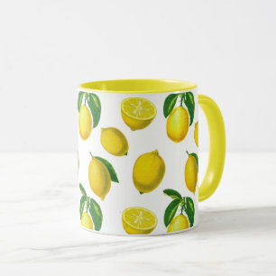 Vintage Botaniskt citronutskrift Mugg