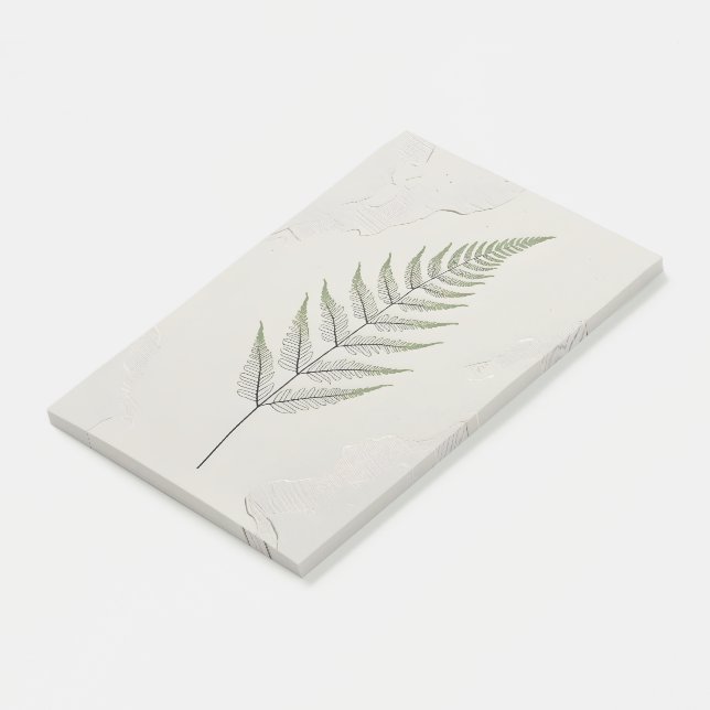 Vintage Botaniskt Fernblad | Anteckningsbok Post-it Block (Vinklad)