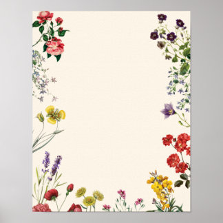 Vintage Botaniskt fotfotomat Bröllop Poster