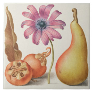 Vintage Botaniskt Kakelplatta