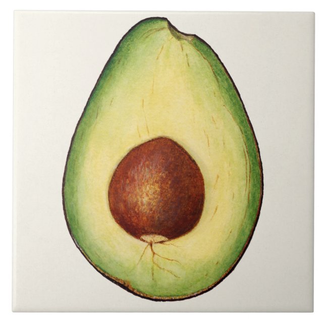 Vintage Botaniskt keramiskt plattstål Kakelplatta (Framsidan)