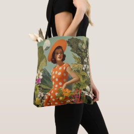 Vintage botaniskt kollage Tote Bag Tygkasse