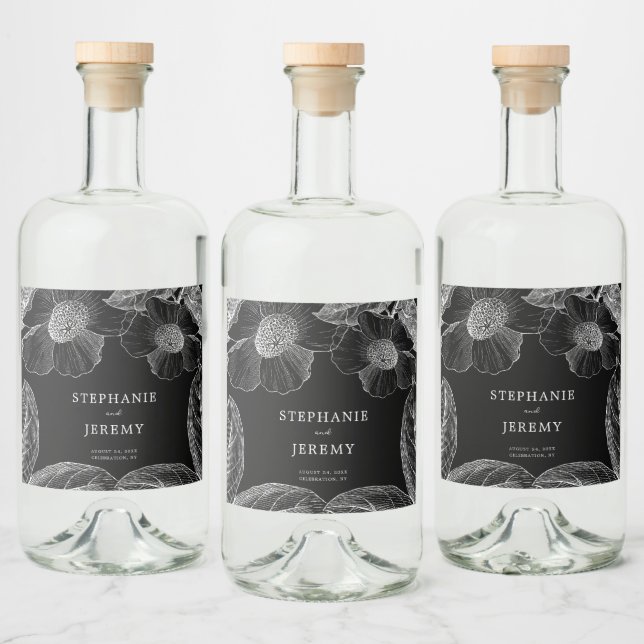 Vintage Botaniskt konst Spritflaskor Etikett (Flaskor)