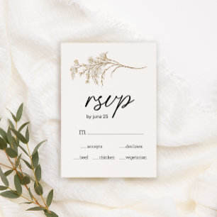 Vintage Botaniskt Litet Blommigt Bröllop RSVP-kort OSA Kort