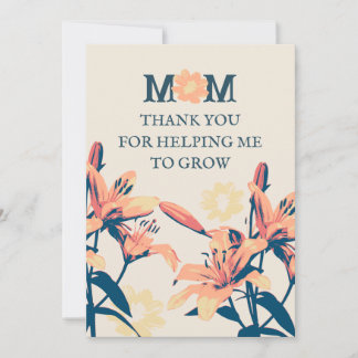 Vintage Botaniskt Mamma tackkort Tack Kort
