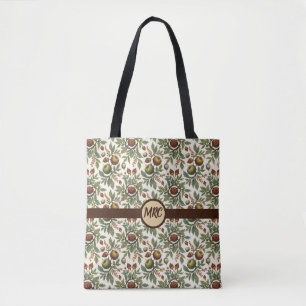 Vintage Botaniskt Nöt och Berries Tygkasse
