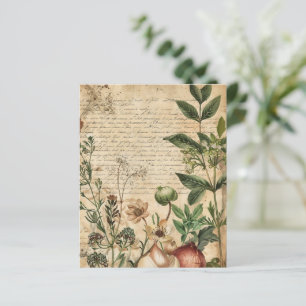 Vintage botaniskt örtalbum papper