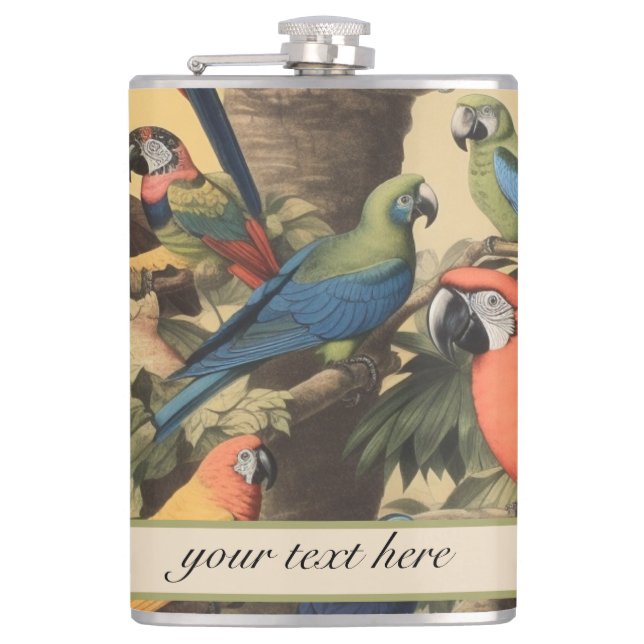 Vintage botaniskt scen parrotskustomizable fickplunta (Framsidan)