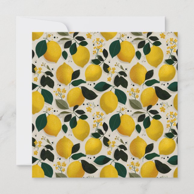 Vintage botaniskt sömlöst mönster med citroner (Framsida)
