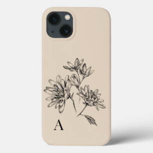 Vintage botaniskt svart tenn Monogram