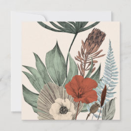 Vintage Botaniskt trädgård - Wildblommor & Protea 