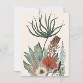 Vintage Botaniskt trädgård - Wildblommor & Protea Vykort