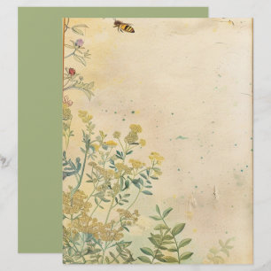 Vintage Botaniskt Trädgårdsscrapbookingpapper