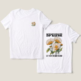 Vintage botaniskt tryck med en vildblomma vår t shirt