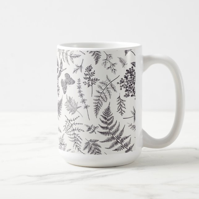 Vintage Botany & Butterfly Mönster Kaffemugg (Höger)