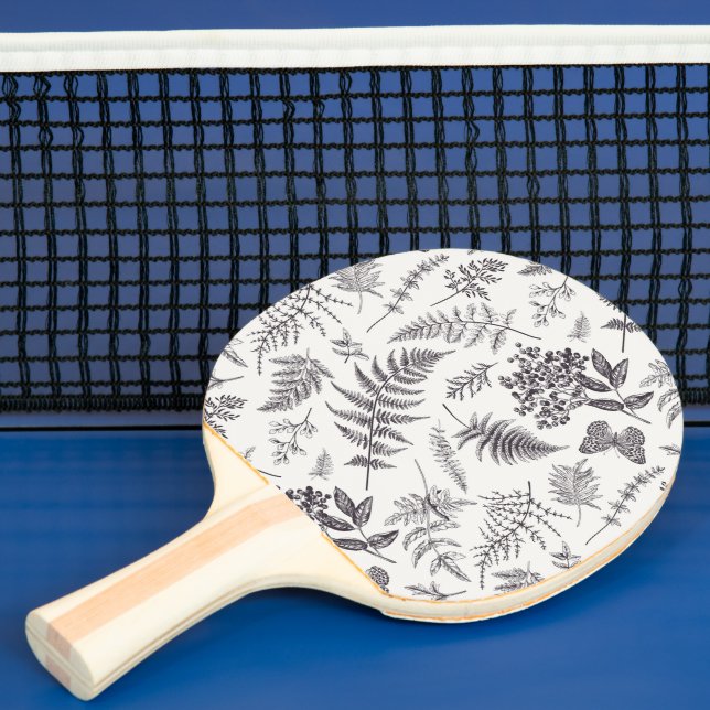 Vintage Botany & Butterfly Mönster Pingisracket (Insitu)