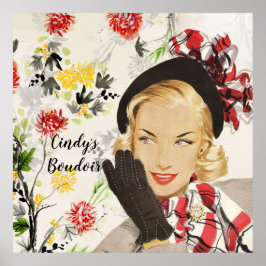 Vintage boudoir poster. Redigerbar Poster