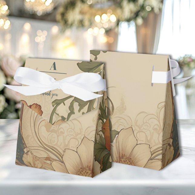 Vintage Bougainvillea Art nouveau Bröllop Presentaskar (Skapare uppladdad)