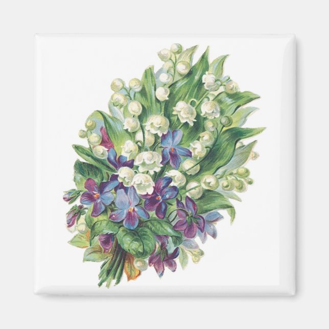 Vintage Bouquet 2 Anpassade Magnet (Framsidan)