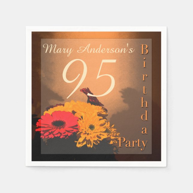 Vintage Bouquet 95:e födelsedagen Pappersservett (Framsidan)