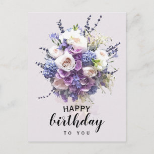 Vintage Bouquet Anpassad födelsedagskalligrafi Vykort