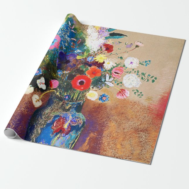 Vintage Bouquet av Flowers av Odilon Redon Presentpapper (Utrullad)