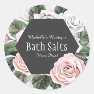 Vintage Bouquet Bath Salt Mason Burk Runt Klistermärke