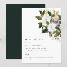 Vintage Bouquet Blommigt Inbjudningskort för möhip