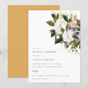 Vintage Bouquet Blommigt Inbjudningskort för möhip
