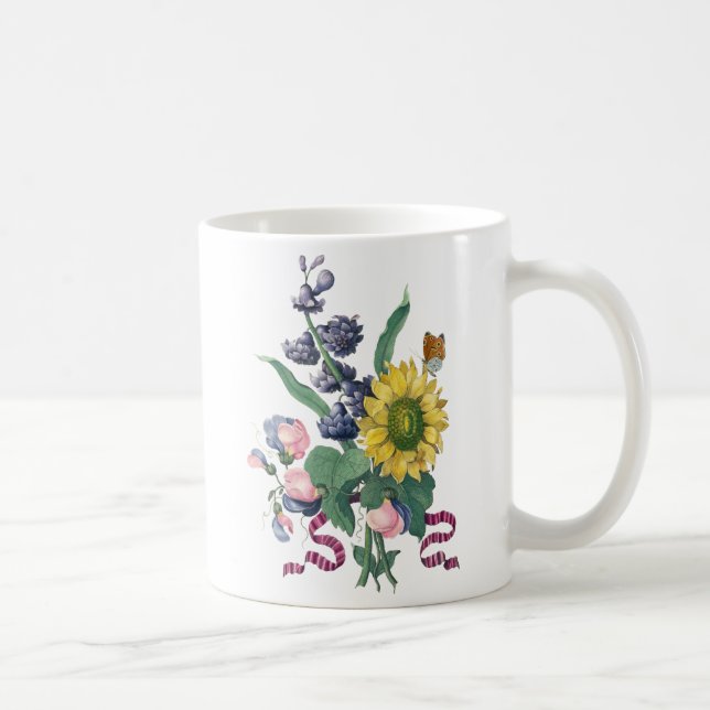 Vintage Bouquet Botanical Illustration Kaffemugg (Höger)