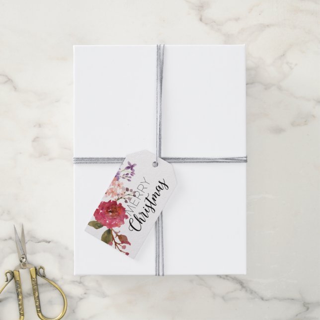 Vintage Bouquet-Helgdag Presentetikett (Med Snöre)