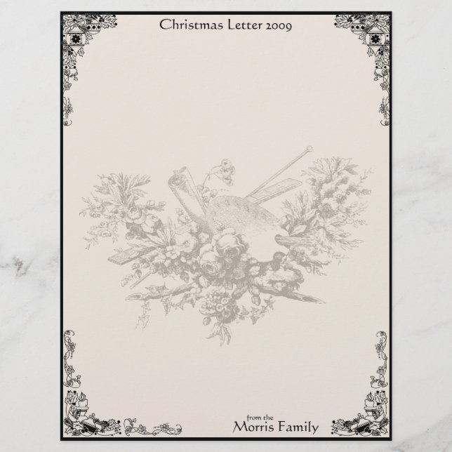 Vintage Bouquet-julen 2009 Letterhead (Framsida)