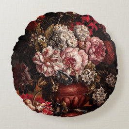 Vintage Bouquet of Flowers Rund Kudde