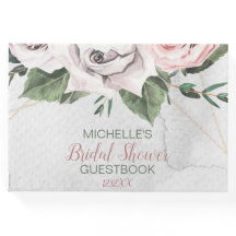 Vintage Bouquet Rose Bröllopsfest Gästbok