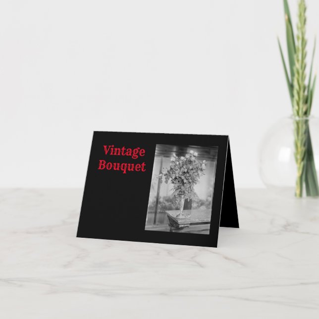 Vintage Bouquet Tack Kort (Framsida)