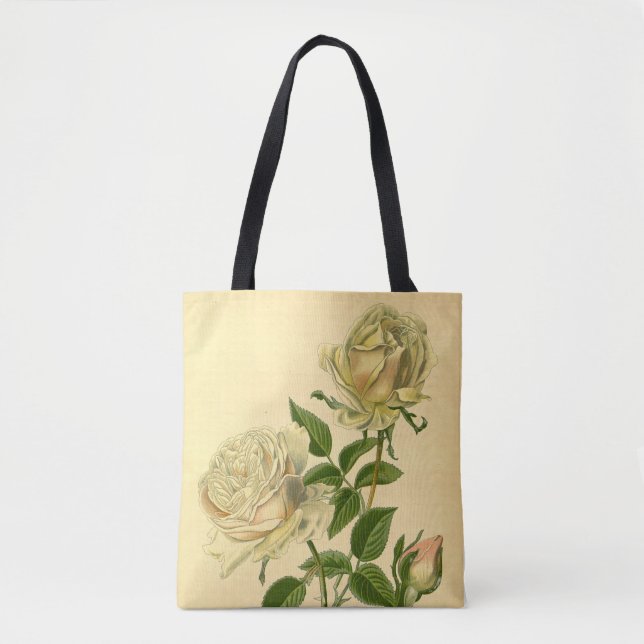 Vintage Bourbon Ro Peacher & Cream Blommigt Natur Tygkasse (Framsida)