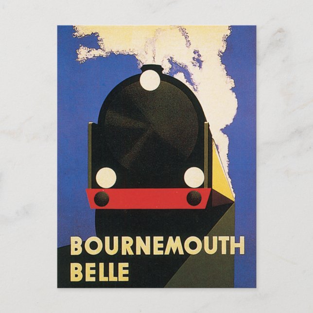 Vintage Bournemouth Belle Tåg Poster Vykort (Framsida)