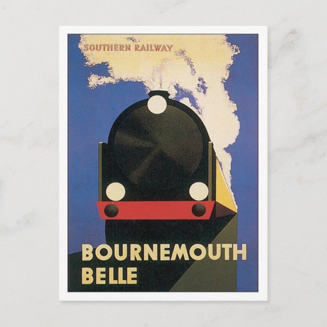 Vintage Bournemouth Southern Railway Vykort (Framsida)