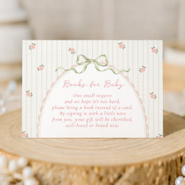 Vintage Bow Books for Baby Enclosure Card Tilläggskort