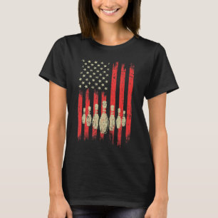 Vintage Bowling American USA flagga Bowling T Shirt