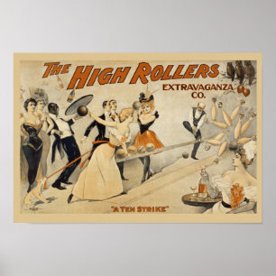 Vintage Bowling Annons Poster