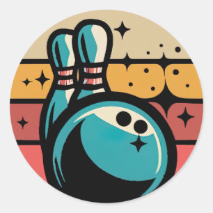 Vintage Bowling Runt Klistermärke